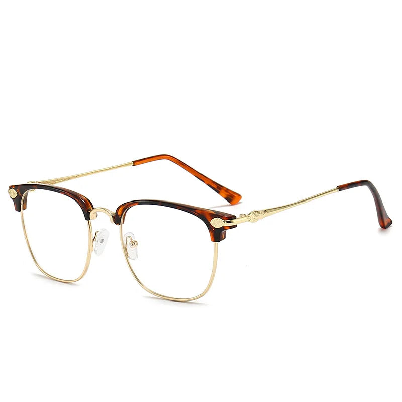 Gafas vintage con montura cuadrada y medio borde