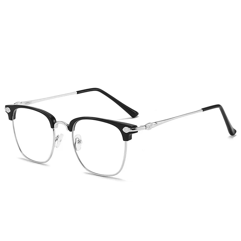Gafas vintage con montura cuadrada y medio borde