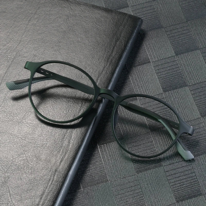 Gafas con montura redonda y filtro de luz azul